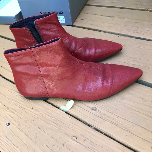 SOLD!! Vagabond Katlin Leather Red Ankle Boot - Picture 4 of 8